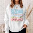 Book Reading Reading Can Seriously Damage Your Ignorance Raglan Baseball Tee Sweatshirt Gifts for Her