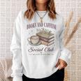 Books And Caffeine Social Club Book Readers Coffee Lovers Sweatshirt Gifts for Her