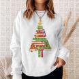 Books Christmas Tree Xmas Librarian Book Lovers Pajama Sweatshirt Gifts for Her