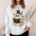 Books Ghost Reading Book Halloween Library Cat Fall Sweatshirt Gifts for Her Books Ghost Reading Book Halloween Library Cat Fall Sweatshirt Gifts for Her