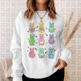 Bunny Reading Books Easter Day Librarian Teacher Book Premium Tri-Blend Sweatshirt Gifts for Her