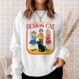 Caring For Your Evil Cat Retro Dark Humor Book Cover Premium Tri-Blend Sweatshirt Gifts for Her
