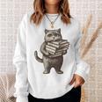 Cat Book Lover Reading Men Women Kids Sweatshirt Gifts for Her