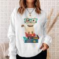 Cat Book Reader Nerd Sweatshirt Gifts for Her