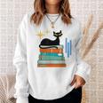 Cat And Books Retro Midcentury Mid Century Aesthetic Sweatshirt Gifts for Her