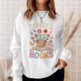 Coffee & Books Lover Wildflowers Boho Aesthetic Premium Tri-Blend Sweatshirt Gifts for Her