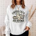 Coffee Cats And Book Reader Book Lovers Librarian Bookworm Sweatshirt Gifts for Her Coffee Cats And Book Reader Book Lovers Librarian Bookworm Sweatshirt Gifts for Her