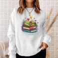 Colorful Books Love Books Watercolor Booklover Performance Sweatshirt Gifts for Her