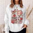 Coquette Teacher School Supplies Bows Books Globe Apple Cute Sweatshirt Gifts for Her Coquette Teacher School Supplies Bows Books Globe Apple Cute Sweatshirt Gifts for Her
