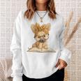 Cute Chihuahua Reading Dog Book Lover Animal Graphic Baby Premium Tri-Blend Sweatshirt Gifts for Her