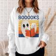 Cute Ghost Book Reading Halloween Teacher Puns Booooks Men Women Kids Sweatshirt Gifts for Her