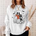 Cute Halloween Ghost Reading Book Sweatshirt Gifts for Her