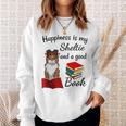 Cute Happiness Is Sheltie And Books Sheltie Mom Sweatshirt Gifts for Her