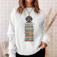 Cute Wiener Dog Dachshund Reading On Pile Of Books Sweatshirt Gifts for Her