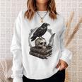 Dark Academia Raven Skull Books Sweatshirt Gifts for Her