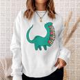 Dinosaur Carrying Book Reading Bookworm Librarian Sweatshirt Gifts for Her