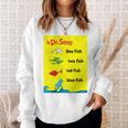 Dr Seuss One Fish Two Fish Book Cover Premium Tri-Blend Sweatshirt Gifts for Her
