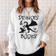 Dragons & Books Reading Sweatshirt Gifts for Her