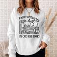 Easily Distracted By Cats And Books Shirt Cat And Book Lover Sweatshirt Gifts for Her Easily Distracted By Cats And Books Shirt Cat And Book Lover Sweatshirt Gifts for Her