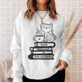 Easily Distracted Cats And Books Sweatshirt Gifts for Her