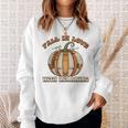 Fall In Love With Learning Books Pumpkin Autum Thanksgiving Sweatshirt Gifts for Her