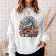 Fantasy Dragon Books Floral Boho Bookworm Sweatshirt Gifts for Her