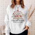 Floral Book A New Chapter Begins Retired 2026 Retirement Sweatshirt Gifts for Her