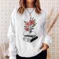 Floral Book Reader Fan For Reading Flower Books With Blooms Sweatshirt Gifts for Her