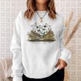 Floral Book Reading Books Flowers Growing From Book Sweatshirt Gifts for Her