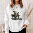 Frog Toad Fishing Vintage Classic Book Frog Sweatshirt Gifts for Her