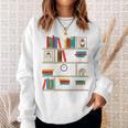 FUNNY NO SELF SHELF CONTROL READING BOOKS BOOKWORM BOOK PUN Sweatshirt Gifts for Her