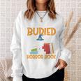 I’d Rather Be Buried In A Horror Book Spooky Skull Book Fan Sweatshirt Gifts for Her