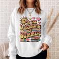 I'm The Librarian Of Summer Groovy Rainbow Retro Book Lover Sweatshirt Gifts for Her