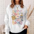 Just a Girl Who Loves Books Bookish Readers Book Lover Girls Sweatshirt Gifts for Her
