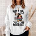 Just A Girl Who Loves Calico Cats And Books Minimal Tee Sweatshirt Gifts for Her