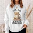 Just A Girl Who Loves Cats And Books Kitties Pet Art Lover Sweatshirt Gifts for Her