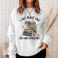 I Just Really Like Cats And Books Cat Watercolor Sweatshirt Gifts for Her I Just Really Like Cats And Books Cat Watercolor Sweatshirt Gifts for Her