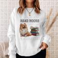 I Just Want To Read Books And Pet My Pomeranian Dog Premium Sweatshirt Gifts for Her