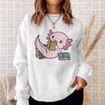 Kawaii Axolotl Pun Book Reader Sweatshirt Gifts for Her
