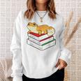 Leopard Gecko Sleeping Books Reading Geckos Sweatshirt Gifts for Her
