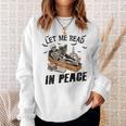 Let Me Read In Peace Halloween Reading Book Lover Sweatshirt Gifts for Her