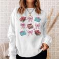 Librarian Library Books Girl Coquette Bow Pink Mom Sweatshirt Gifts for Her