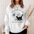 Life Is Better With Yarn Cats And Books Premium Tri-Blend Sweatshirt Gifts for Her