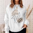 Line Art Abstract Minimalist Minimal For Book Lover Women Sweatshirt Gifts for Her