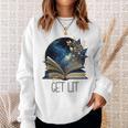 Lets Get Lit Book ShirtGet Lost In a Book SignFloral Book Sweatshirt Gifts for Her