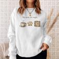 My Needs Are Simple Coffee Paw And Books Vintage Sweatshirt Gifts for Her