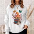 Octopus Book Reading Book Reader Ocean Octopus Premium Tri-Blend Sweatshirt Gifts for Her