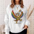 Owl With Pride Flag Book Lover Rainbow Library Sweatshirt Gifts for Her