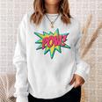 Pow Retro Comic Book Art Superhero Bubble Premium Sweatshirt Gifts for Her