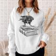 Raven Crow Book Aesthetic Dark Academia Bookworm Sweatshirt Gifts for Her